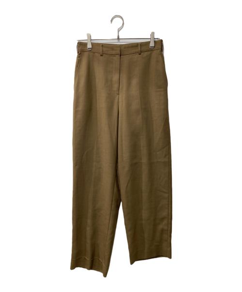 BALLSEY（ボールジィ）BALLSEY (ボールジィ) ライトカルゼ センタープレスストレートパンツ ブラウン サイズ:36の古着・服飾アイテム