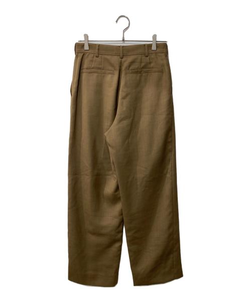BALLSEY（ボールジィ）BALLSEY (ボールジィ) ライトカルゼ センタープレスストレートパンツ ブラウン サイズ:36の古着・服飾アイテム