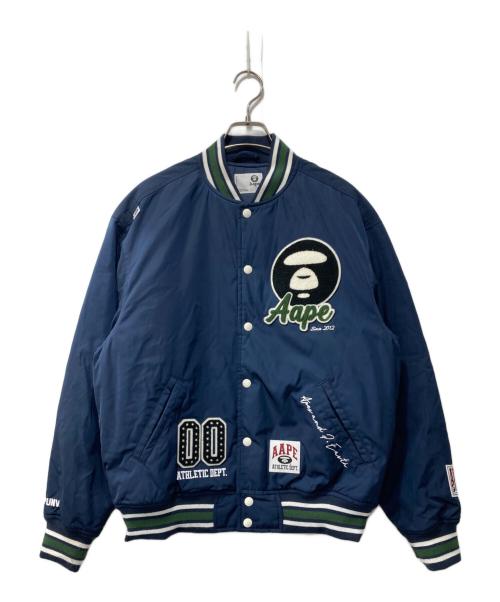 Aape BY A BATHING APE（エーエイプ バイ アベイシングエイプ）AAPE BY A BATHING APE (エーエイプ バイ アベイシングエイプ) AAPE MAIN JACKET/スタジャン ネイビー サイズ:Sの古着・服飾アイテム