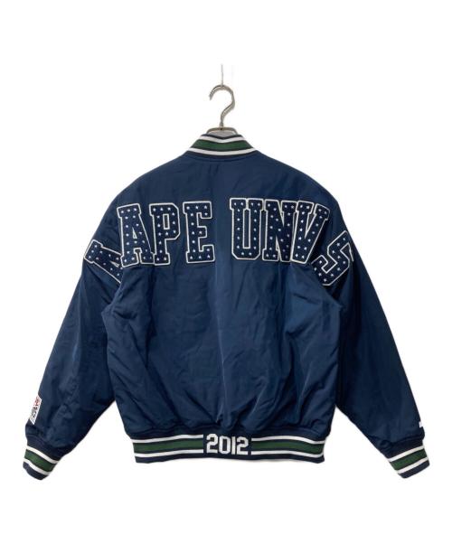 Aape BY A BATHING APE（エーエイプ バイ アベイシングエイプ）AAPE BY A BATHING APE (エーエイプ バイ アベイシングエイプ) AAPE MAIN JACKET/スタジャン ネイビー サイズ:Sの古着・服飾アイテム