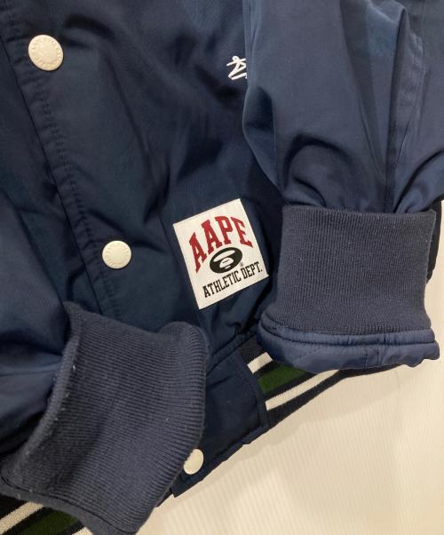Aape BY A BATHING APE（エーエイプ バイ アベイシングエイプ）AAPE BY A BATHING APE (エーエイプ バイ アベイシングエイプ) AAPE MAIN JACKET/スタジャン ネイビー サイズ:Sの古着・服飾アイテム