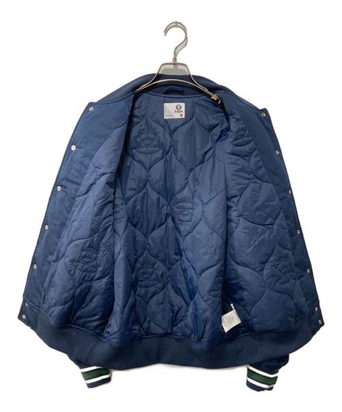 Aape BY A BATHING APE（エーエイプ バイ アベイシングエイプ）AAPE BY A BATHING APE (エーエイプ バイ アベイシングエイプ) AAPE MAIN JACKET/スタジャン ネイビー サイズ:Sの古着・服飾アイテム