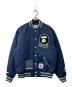 AAPE BY A BATHING APE（エーエイプ バイ アベイシングエイプ）の古着「AAPE MAIN JACKET/スタジャン」｜ネイビー