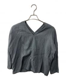 LINEN（リネン）の古着「リネンブラウス」｜グレー