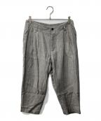evam evaエヴァムエヴァ）の古着「Cotton linen silk cropped tuck pants」｜グレー
