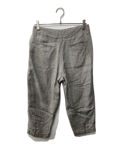 evam eva（エヴァムエヴァ）evam eva (エヴァムエヴァ) Cotton linen silk cropped tuck pants グレー サイズ:3の古着・服飾アイテム