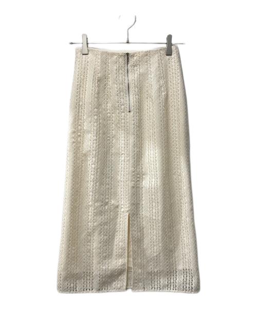 BALLSEY（ボールジィ）BALLSEY (ボールジィ) スライトリーレース Iラインミディスカート ベージュ サイズ:32の古着・服飾アイテム