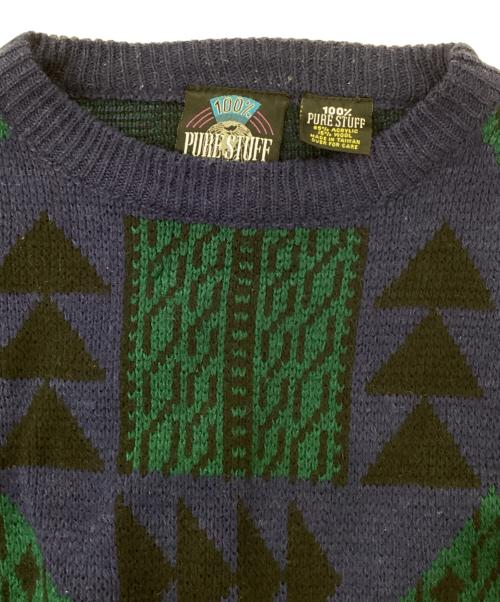 pure stuff（ピュア・スタッフ）pure stuff (ピュア・スタッフ) 90s-00s/古着ニット ネイビー サイズ:XLの古着・服飾アイテム