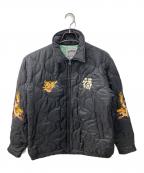 HOUSTONヒューストン）の古着「キルティングベトジャン/NYLON VIETNAM JACKET」｜ブラック
