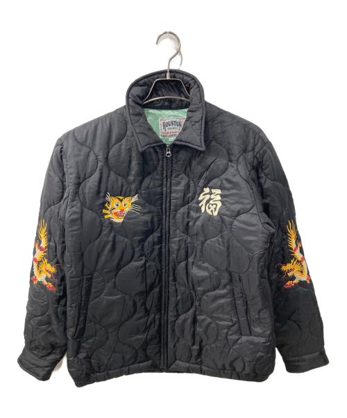 HOUSTON（ヒューストン）HOUSTON (ヒューストン) キルティングベトジャン/NYLON VIETNAM JACKET ブラック サイズ:XLの古着・服飾アイテム