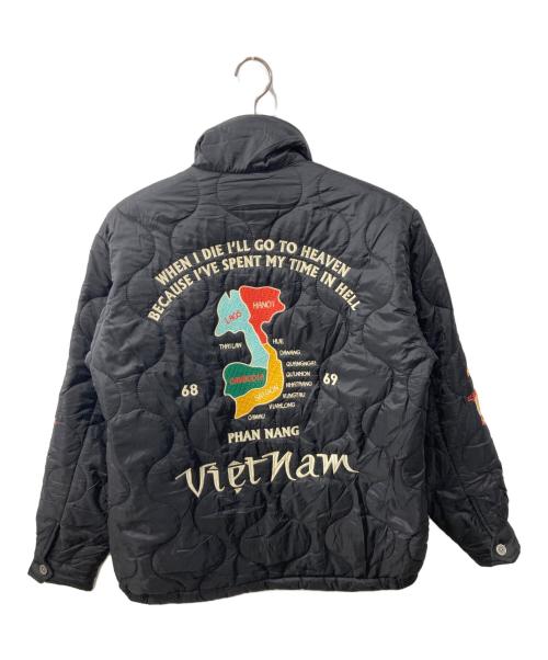 HOUSTON（ヒューストン）HOUSTON (ヒューストン) キルティングベトジャン/NYLON VIETNAM JACKET ブラック サイズ:XLの古着・服飾アイテム