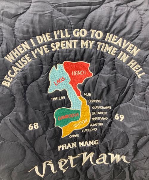 HOUSTON（ヒューストン）HOUSTON (ヒューストン) キルティングベトジャン/NYLON VIETNAM JACKET ブラック サイズ:XLの古着・服飾アイテム