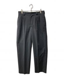 Tangent（タンジェント）の古着「2タックスラックス/"HENRY"ウール2プリーツパンツ」｜グレー