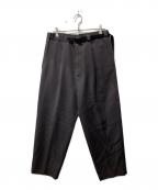 Ujohウジョー）の古着「Tape-Belt 1 Tuck PNT/ワイドシルエット1タックパンツ」｜グレー