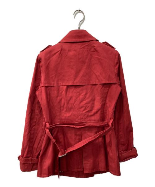 BURBERRY BLUE LABEL（バーバリー ブルー レーベル）BURBERRY BLUE LABEL (バーバリー ブルー レーベル) ハーフトレンチコート レッド サイズ:38の古着・服飾アイテム