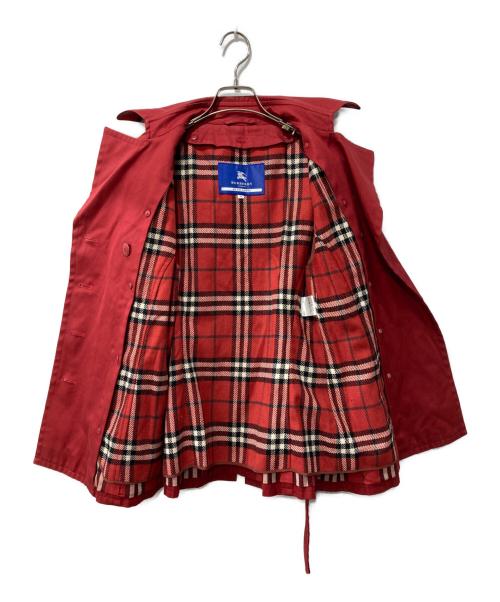 BURBERRY BLUE LABEL（バーバリー ブルー レーベル）BURBERRY BLUE LABEL (バーバリー ブルー レーベル) ハーフトレンチコート レッド サイズ:38の古着・服飾アイテム