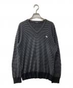 BURBERRY BLACK LABELバーバリーブラックレーベル）の古着「vネックコットンニット」｜ブラック
