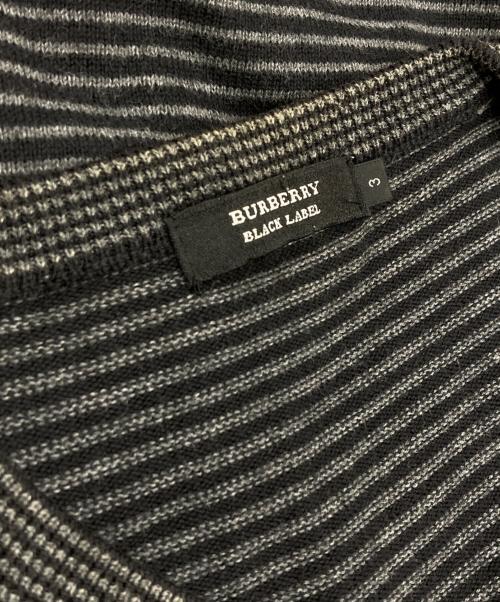 BURBERRY BLACK LABEL（バーバリーブラックレーベル）BURBERRY BLACK LABEL (バーバリーブラックレーベル) vネックコットンニット ブラック サイズ:3の古着・服飾アイテム