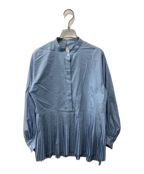 ANAYI（アナイ）ANAYI (アナイ) タイプライタースソプリーツ ブラウス ブルー サイズ:36の古着・服飾アイテム