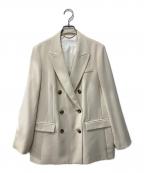 NOLLEY'S sophiノーリーズソフィー）の古着「24SS/ウォッシャブルリラックスツイルダブルジャケット」｜アイボリー