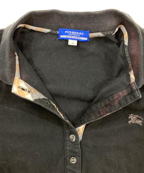 BURBERRY BLUE LABEL（バーバリー ブルー レーベル）BURBERRY BLUE LABEL (バーバリー ブルー レーベル) ポロシャツ ブラック サイズ:38の古着・服飾アイテム