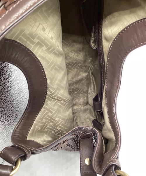COLE HAAN（コールハーン）COLE HAAN (コールハーン) 編み込みレザートートバッグ ブラウンの古着・服飾アイテム
