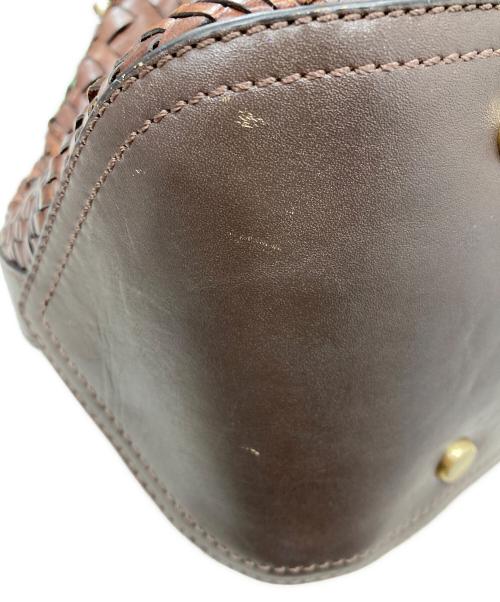 COLE HAAN（コールハーン）COLE HAAN (コールハーン) 編み込みレザートートバッグ ブラウンの古着・服飾アイテム