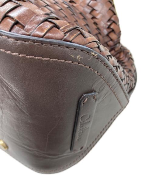COLE HAAN（コールハーン）COLE HAAN (コールハーン) 編み込みレザートートバッグ ブラウンの古着・服飾アイテム