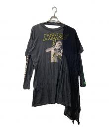 DIESEL（ディーゼル）の古着「変形レイヤードロングスリーブカットソー」｜ブラック