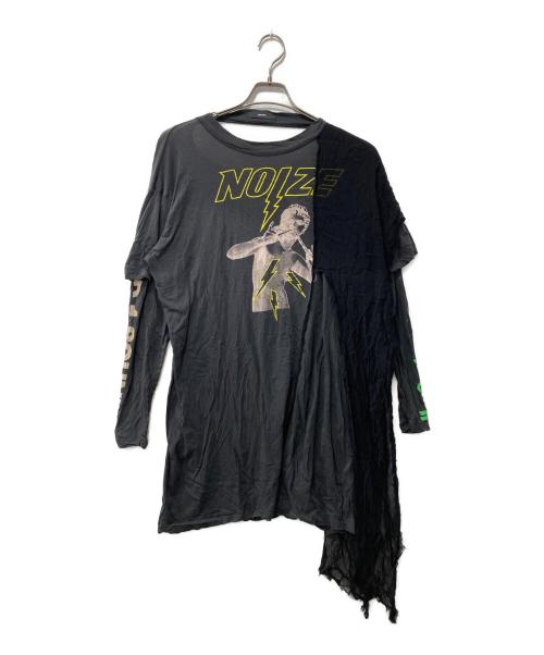 DIESEL（ディーゼル）DIESEL (ディーゼル) 変形レイヤードロングスリーブカットソー ブラック サイズ:XXSの古着・服飾アイテム