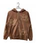 X-LARGE（エクストララージ）の古着「ALLOVER LOGO ZIP HOODED」｜ブラウン