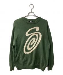 stussy（ステューシー）の古着「CURLY S SWEATER」｜グリーン