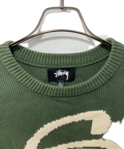 stussy（ステューシー）stussy (ステューシー) CURLY S SWEATER グリーン サイズ:XLの古着・服飾アイテム