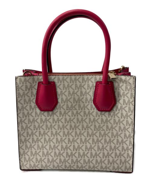 MICHAEL KORS（マイケルコース）MICHAEL KORS (マイケルコース) 2WAYショルダーバッグ ホワイト×ピンクの古着・服飾アイテム