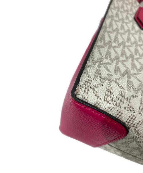 MICHAEL KORS（マイケルコース）MICHAEL KORS (マイケルコース) 2WAYショルダーバッグ ホワイト×ピンクの古着・服飾アイテム
