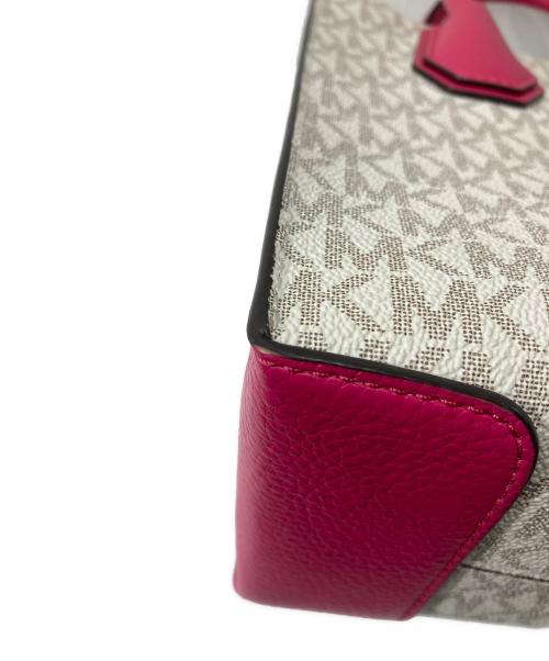 MICHAEL KORS（マイケルコース）MICHAEL KORS (マイケルコース) 2WAYショルダーバッグ ホワイト×ピンクの古着・服飾アイテム