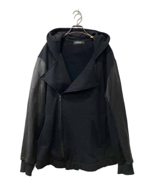 DIESEL（ディーゼル）DIESEL (ディーゼル) 切替パーカー ブラック サイズ:XLの古着・服飾アイテム