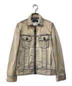 DIESELディーゼル）の古着「ジップデニムジャケット」｜ベージュ
