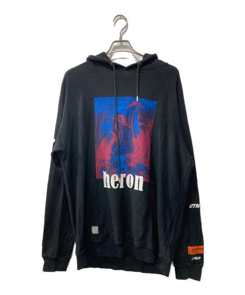 HERON PRESTON（ヘロンプレストン）HERON PRESTON (ヘロンプレストン) プリントパーカー ブラック サイズ:Mの古着・服飾アイテム