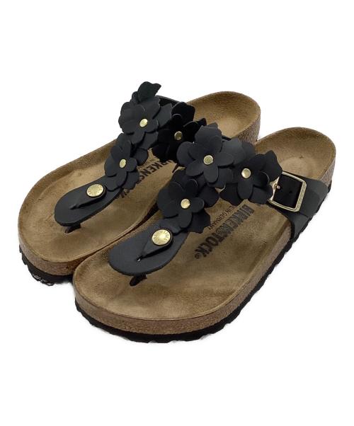 BIRKENSTOCK（ビルケンシュトック）BIRKENSTOCK (ビルケンシュトック) レザーサンダル/ギゼ フラワー エンベリッシュメント ブラウン サイズ:36の古着・服飾アイテム
