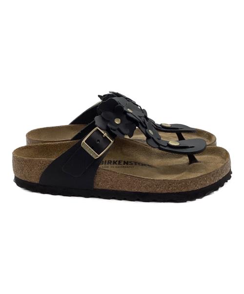 BIRKENSTOCK（ビルケンシュトック）BIRKENSTOCK (ビルケンシュトック) レザーサンダル/ギゼ フラワー エンベリッシュメント ブラウン サイズ:36の古着・服飾アイテム