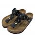 BIRKENSTOCK（ビルケンシュトック）の古着「レザーサンダル/ギゼ フラワー エンベリッシュメント」｜ブラウン