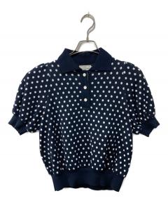 中古・古着通販】YORI (ヨリ) コットンパフスリーブニット ネイビー