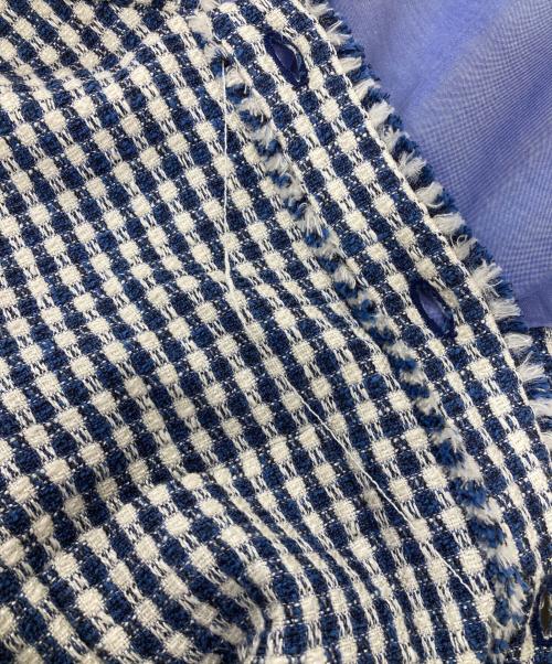 YORI（ヨリ）yori (ヨリ) 25SS/セーラーリボンギンガムツイードジレ ネイビー サイズ:Fの古着・服飾アイテム