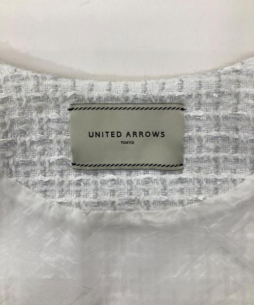 UNITED ARROWS TOKYO（ユナイテッドアローズトウキョウ）UNITED ARROWS TOKYO (ユナイテッドアローズトウキョウ) メタリックシャイン ツイード ベスト アイボリー サイズ:表記なしの古着・服飾アイテム