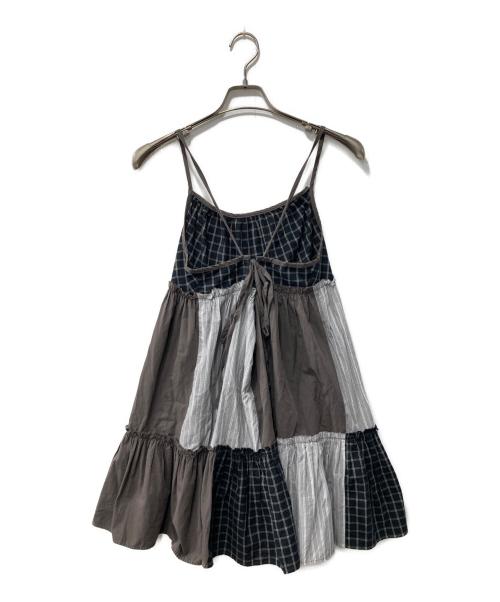 KBF（ケービーエフ）KBF (ケービーエフ) パッチワークミニキャミワンピース グレー サイズ:Freeの古着・服飾アイテム