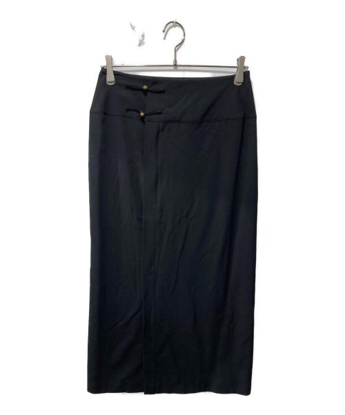 YOHJI YAMAMOTO（ヨウジヤマモト）YOHJI YAMAMOTO (ヨウジヤマモト) ロングタイトスカート ブラック サイズ:1の古着・服飾アイテム