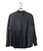 BROOKS BROTHERSブルックスブラザーズ）の古着「リネンシャツ/URBAN RESEARCH別注/OPEN COLLAR L S SHIRTS」｜ブラック