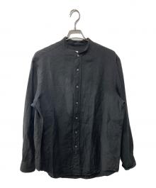 BROOKS BROTHERS（ブルックスブラザーズ）の古着「リネンシャツ/URBAN RESEARCH別注/OPEN COLLAR L S SHIRTS」｜ブラック
