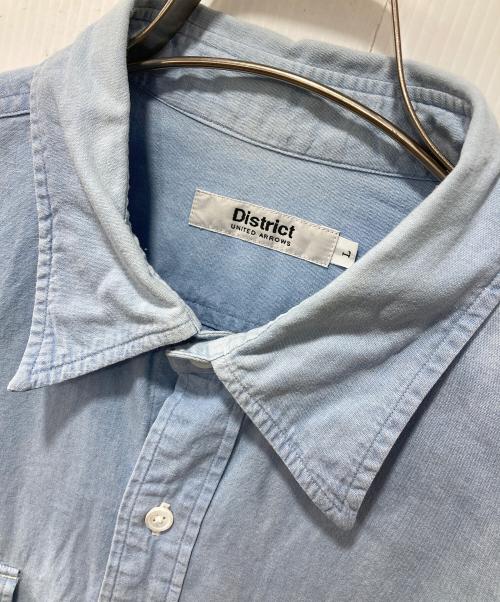 District（ディストリクト）District (ディストリクト) シャンブレーシャツ ブルー サイズ:Lの古着・服飾アイテム